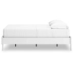 Full Platform Bed Frame – White, Scalloped Design, Low Profile, Coastal Farmhouse Style, Sleeps 1