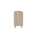 6-Drawer Dresser – Beige, Solid Acacia Wood, Velvet-Lined Top Drawers, Metal Glides
