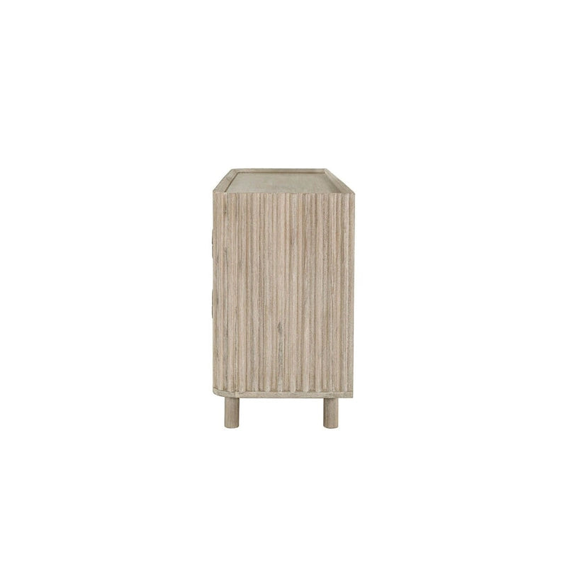 6-Drawer Dresser – Beige, Solid Acacia Wood, Velvet-Lined Top Drawers, Metal Glides