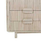 6-Drawer Dresser – Beige, Solid Acacia Wood, Velvet-Lined Top Drawers, Metal Glides