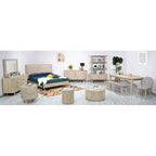 6-Drawer Dresser – Beige, Solid Acacia Wood, Velvet-Lined Top Drawers, Metal Glides