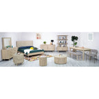 6-Drawer Dresser – Beige, Solid Acacia Wood, Velvet-Lined Top Drawers, Metal Glides