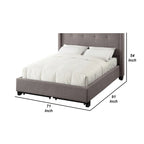 Queen Platform Bed – Grey, Tufted Linen, Low Profile, 2 Footboard Storage Drawers, Sleeps 1