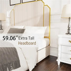 Queen Velvet Platform Bed – Gold + Creamy White / Black / Blue, Channel Headboard, 4 Storage Drawers, Sleeps 1