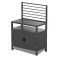 Outdoor Kitchen Storage Island – Grey, Powder-Coated Aluminum, Food-Safe Countertop, Modular Design