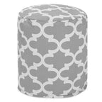 Indoor & Outdoor Ottoman Pouf – Orange / Blue / Green / Grey, Trellis Pattern, Seats 1