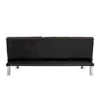 Click-Clack Convertible Sofa Bed – Black / Dark Brown, Faux Leather, 3-Position Recliner, Seats 2