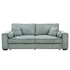 Pull-Out Sofa Bed with Storage – Light Green / Beige, Modern Style, Sinuous Spring, Seats 2