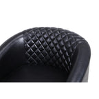 Barrel Accent Chair – Black / Brown / White, PU Leather, Nailhead Trim, Solid Wood Legs, Seats 1