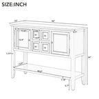 Vintage Console Table – White / Dark Blue / Lime White / Espresso, 4 Drawers, 2 Cabinets, Retro Style