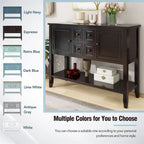 Vintage Console Table – White / Dark Blue / Lime White / Espresso, 4 Drawers, 2 Cabinets, Retro Style
