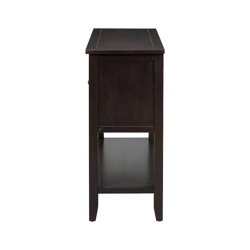 Vintage Console Table – White / Dark Blue / Lime White / Espresso, 4 Drawers, 2 Cabinets, Retro Style