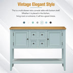 Vintage Console Table – White / Dark Blue / Lime White / Espresso, 4 Drawers, 2 Cabinets, Retro Style