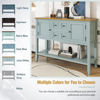 Vintage Console Table – White / Dark Blue / Lime White / Espresso, 4 Drawers, 2 Cabinets, Retro Style