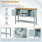 Vintage Console Table – White / Dark Blue / Lime White / Espresso, 4 Drawers, 2 Cabinets, Retro Style