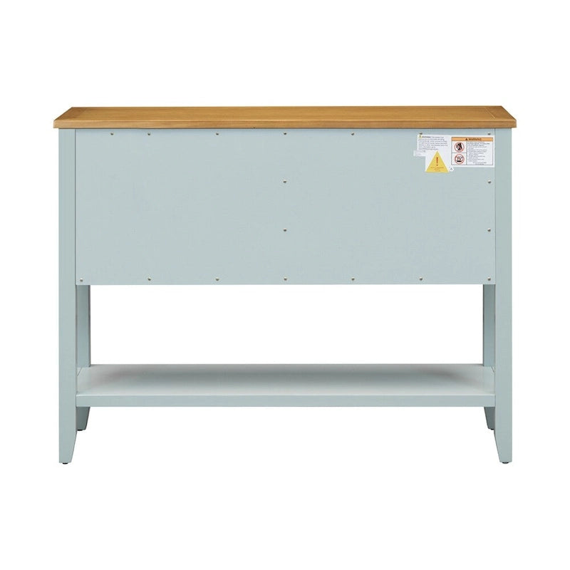 Vintage Console Table – White / Dark Blue / Lime White / Espresso, 4 Drawers, 2 Cabinets, Retro Style
