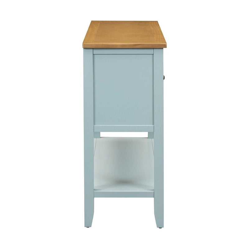 Vintage Console Table – White / Dark Blue / Lime White / Espresso, 4 Drawers, 2 Cabinets, Retro Style