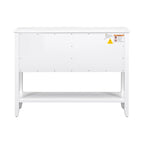 Vintage Console Table – White / Dark Blue / Lime White / Espresso, 4 Drawers, 2 Cabinets, Retro Style