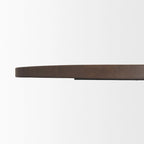 60-Inch Round Pedestal Dining Table – Dark Brown, Solid Mango Wood, Scalloped Base, Matte Black Iron Neck, Classic Style
