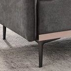 3-Seat Linen Sofa – Grey / Beige / Orange, Modern Minimalist, Metal Legs & Steel Trim, Seats 3