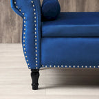 Upholstered Storage Ottoman Bench – Brown / Beige / Blue / Black / Grey / Pink, Velvet, Rolled Arms, Seats 2