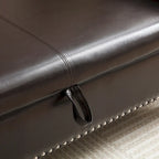 Upholstered Storage Ottoman Bench – Brown / Beige / Blue / Black / Grey / Pink, Velvet, Rolled Arms, Seats 2
