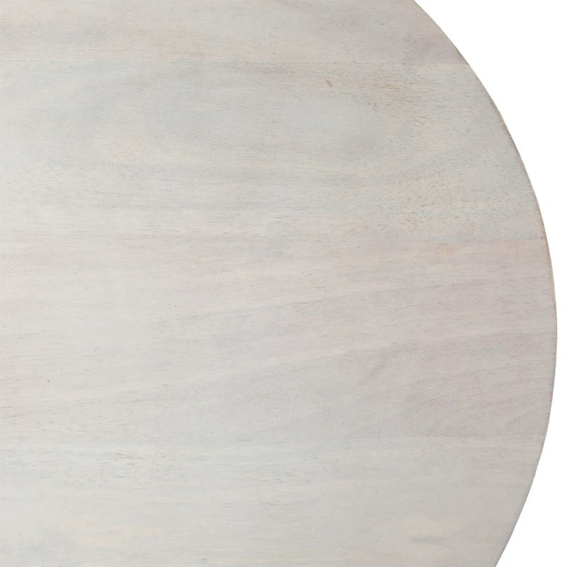 Square Mango Wood End Table – White, Modern Style, Wood Top