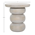 Square Mango Wood End Table – White, Modern Style, Wood Top