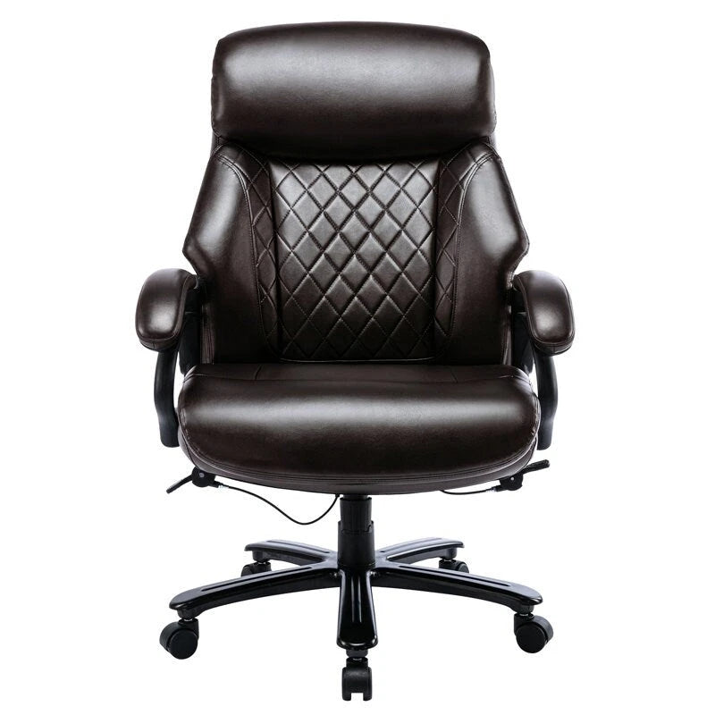 High Back Ergonomic Office Chair – Classic Brown / Classic Black / Diamond Black / Diamond Brown, S-Curve Lumbar, 400 lb Capacity, Seats 1