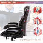 High Back Ergonomic Office Chair – Classic Brown / Classic Black / Diamond Black / Diamond Brown, S-Curve Lumbar, 400 lb Capacity, Seats 1