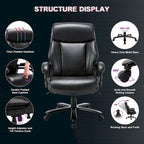 High Back Ergonomic Office Chair – Classic Brown / Classic Black / Diamond Black / Diamond Brown, S-Curve Lumbar, 400 lb Capacity, Seats 1