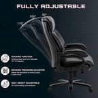 High Back Ergonomic Office Chair – Classic Brown / Classic Black / Diamond Black / Diamond Brown, S-Curve Lumbar, 400 lb Capacity, Seats 1