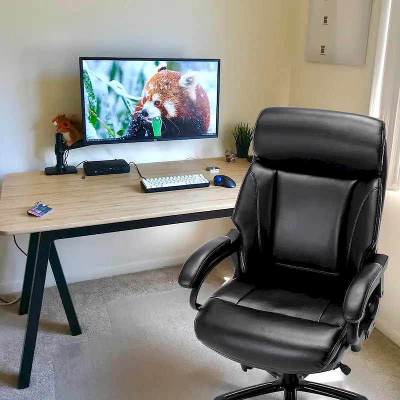 High Back Ergonomic Office Chair – Classic Brown / Classic Black / Diamond Black / Diamond Brown, S-Curve Lumbar, 400 lb Capacity, Seats 1