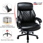 High Back Ergonomic Office Chair – Classic Brown / Classic Black / Diamond Black / Diamond Brown, S-Curve Lumbar, 400 lb Capacity, Seats 1