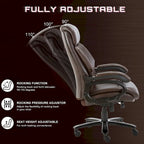 High Back Ergonomic Office Chair – Classic Brown / Classic Black / Diamond Black / Diamond Brown, S-Curve Lumbar, 400 lb Capacity, Seats 1