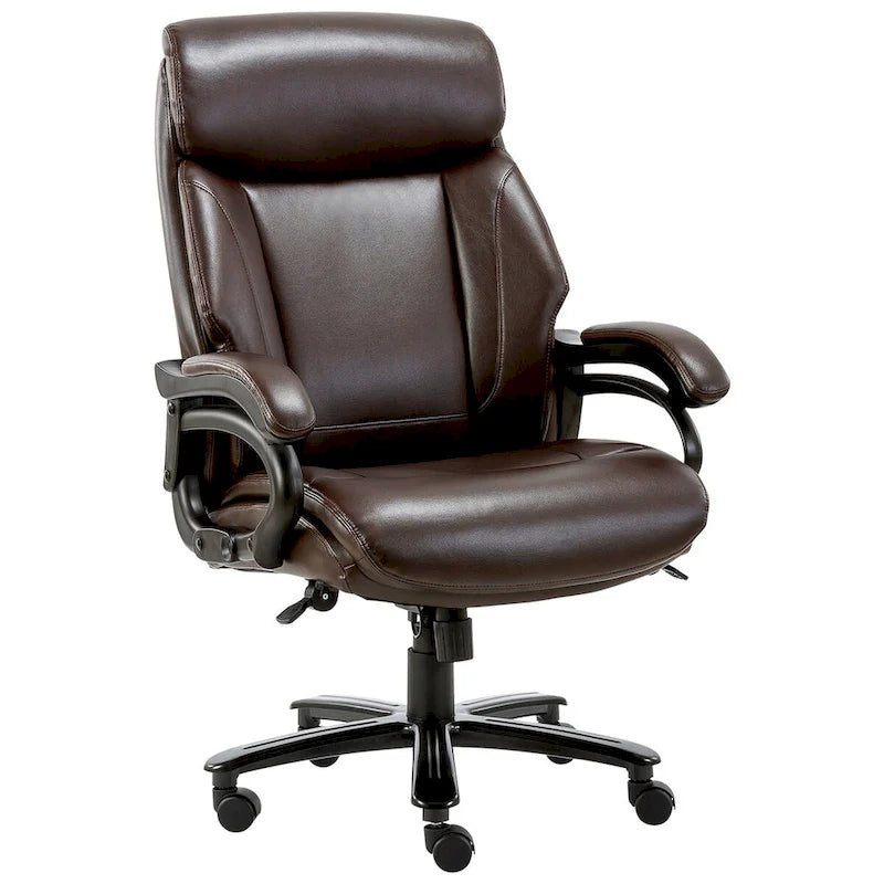 High Back Ergonomic Office Chair – Classic Brown / Classic Black / Diamond Black / Diamond Brown, S-Curve Lumbar, 400 lb Capacity, Seats 1