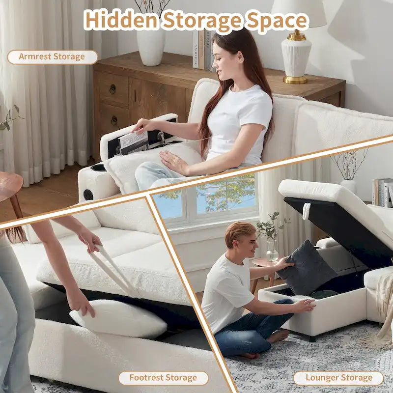 80 L-förmiges Schlafsofa, Sofabett mit Ausziehbett, umwandelbares Schlafsofa