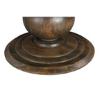 60-Inch Round Pedestal Dining Table – Beige, Solid Mango Wood, Carved Base, Molded Edge, Classic Style