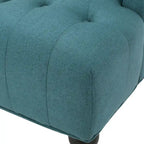 Upholstered Wingback Chair – Blue / Navy / Silver / Green, Button-Tufted Diamond Stitch, Birch Legs, Seats 1