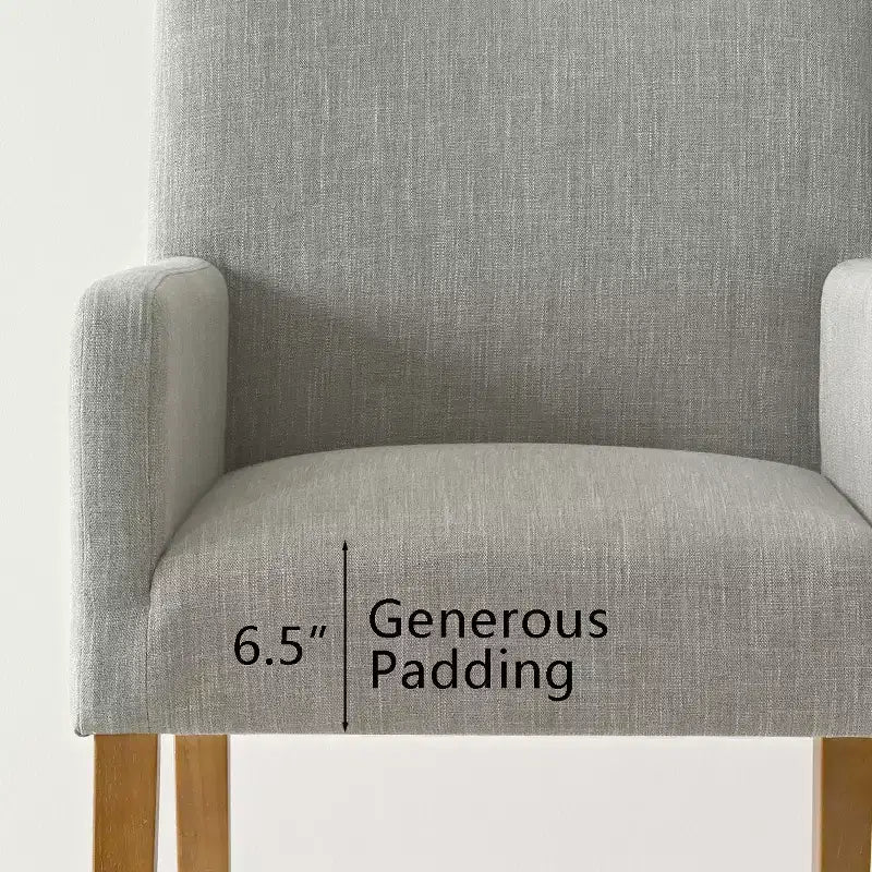 Set aus 6 gepolsterten Esszimmerstühlen mit Armlehnen, moderne Leinen-Sessel mit Holzbeinen, Akzentstühle für Esszimmer, Wohnzimmer - Panipeachy