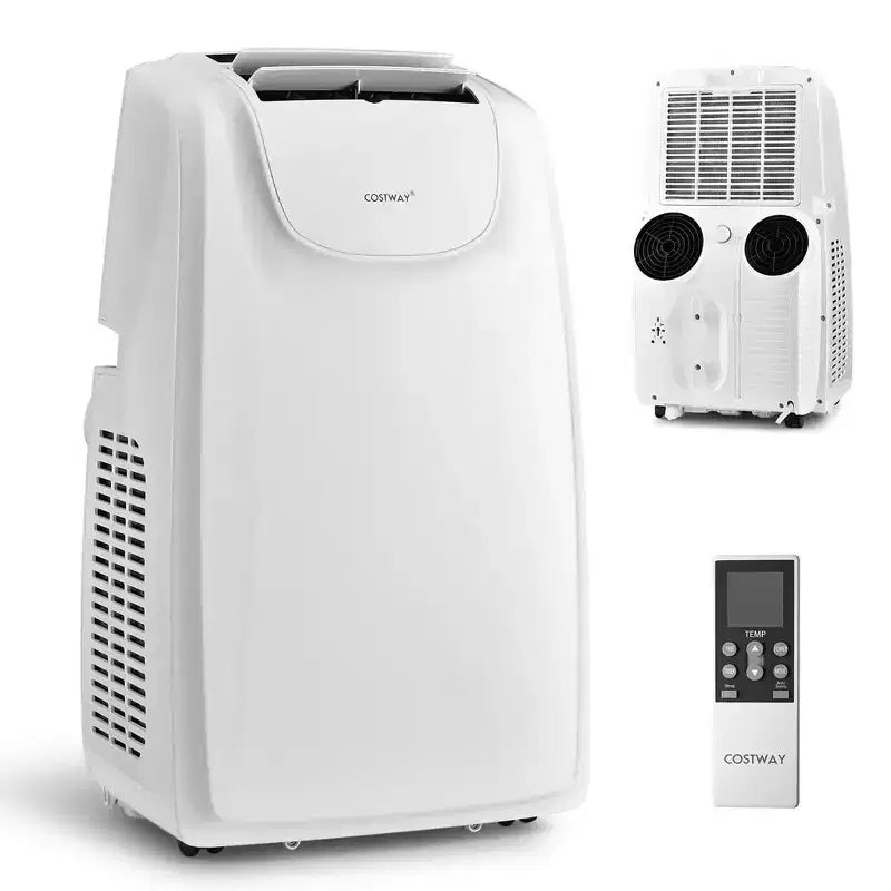 Costway 8000 BTU (11.500 BTU ASHRAE) Dual-Schlauch Tragbare Klimaanlage 3-in-1 Klimagerät mit Fernbedienung