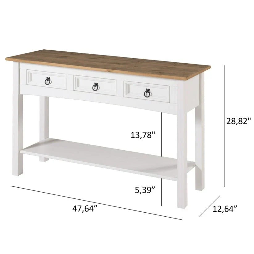 Holz-Dielentisch Konsole 3 Schubladen Corona | Furniture Dash - N/A