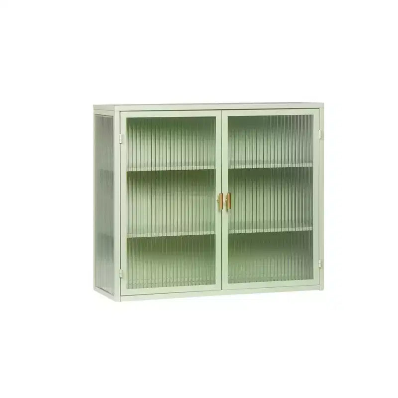 Okak Moderner 2-türiger Wandschrank mit 3-stufigem Stauraum und Glastüren für Flur/Esszimmer/Wohnzimmer/Küche