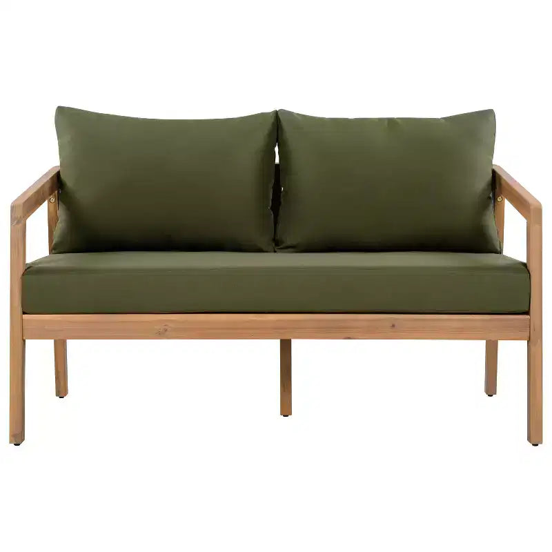 Christopher Knight Home Sunny Modernes 5-teiliges Akazien-Sitzgruppe mit rechteckigem Lattenrosttisch und 7 Sitzen