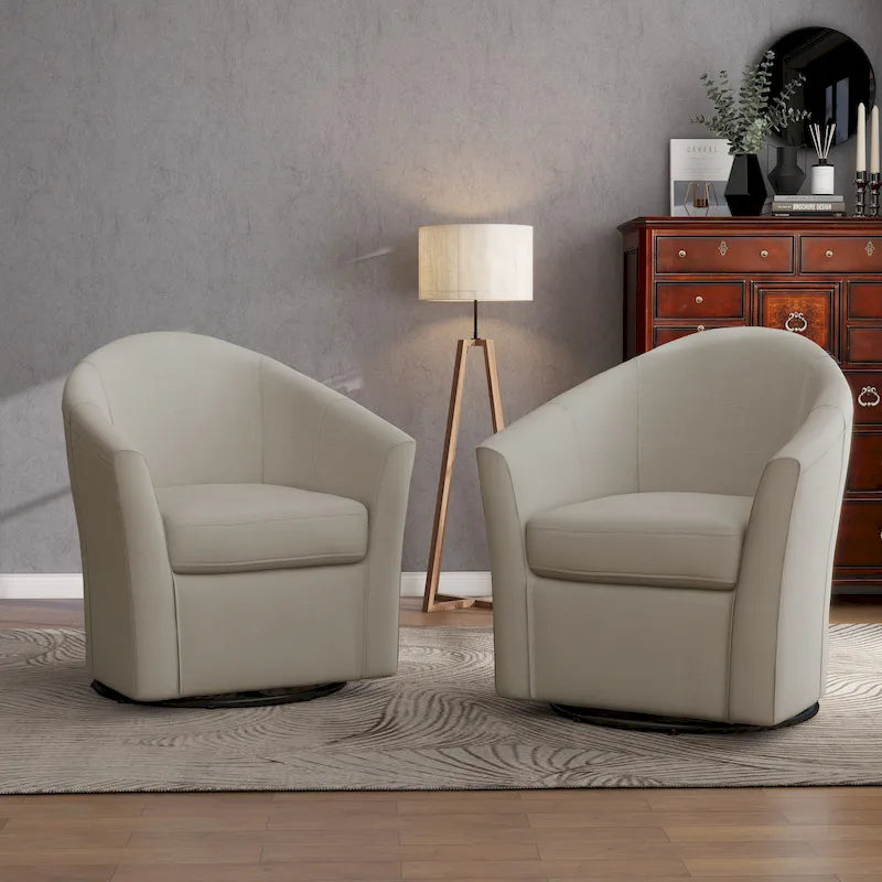 2er-Set Moderner Polster-Clubsessel Drehbar Wohnzimmer Akzentsessel