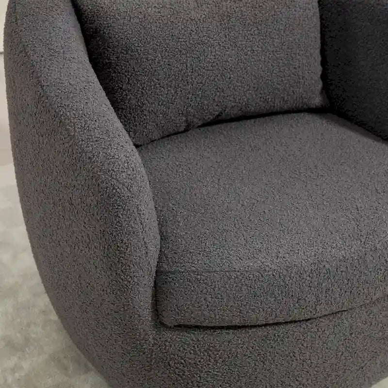 Gepolsterter drehbarer Fauteuil mit Stauraum, moderner Wohnzimmer-Sessel für Schlafzimmer/Büro/Lesebereiche