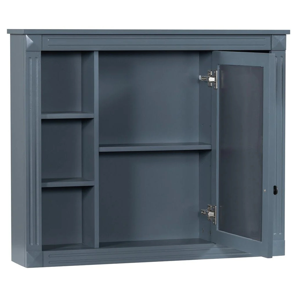 Moderner 36'' Badschrank mit Aufsatzwaschbecken und Spiegelschrank, 2 Türen und 2 Schubladen
