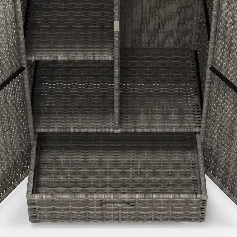 Geflochtener Outdoor-Aufbewahrungsschrank, Poolhandtuch-Aufbewahrungsschrank