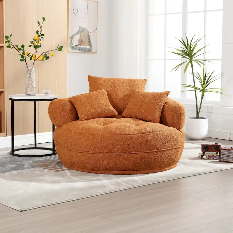Rundes Lazy Sofa – Weiß/Blau/Grau/Gelb/Orange/Rosenrot/Marineblau/Grün, Einzel- und Doppel-Sitz