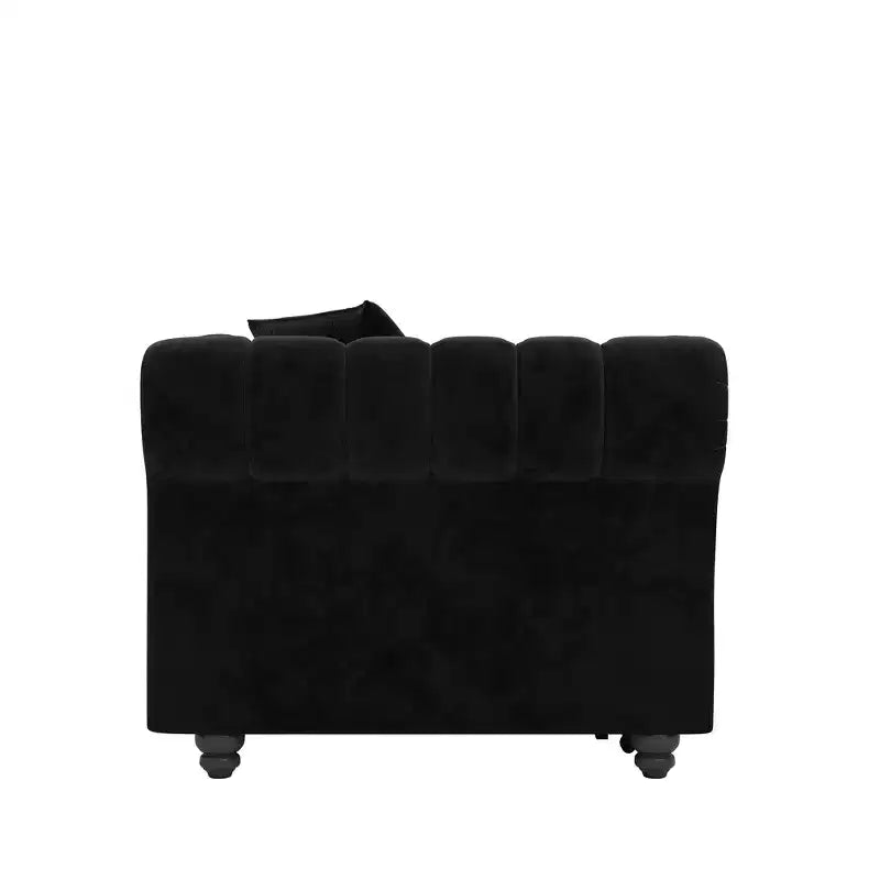 Whisen Velvet 3-in-1 Schlafsofa und wandelbares Schlafsofa im Kingsize-Format mit ausziehbarem Ottomane, getuftetem Design